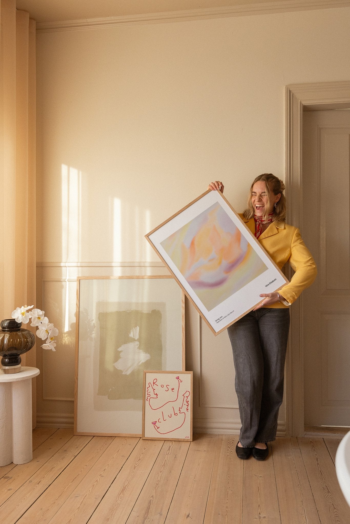 Composition of summery art posters