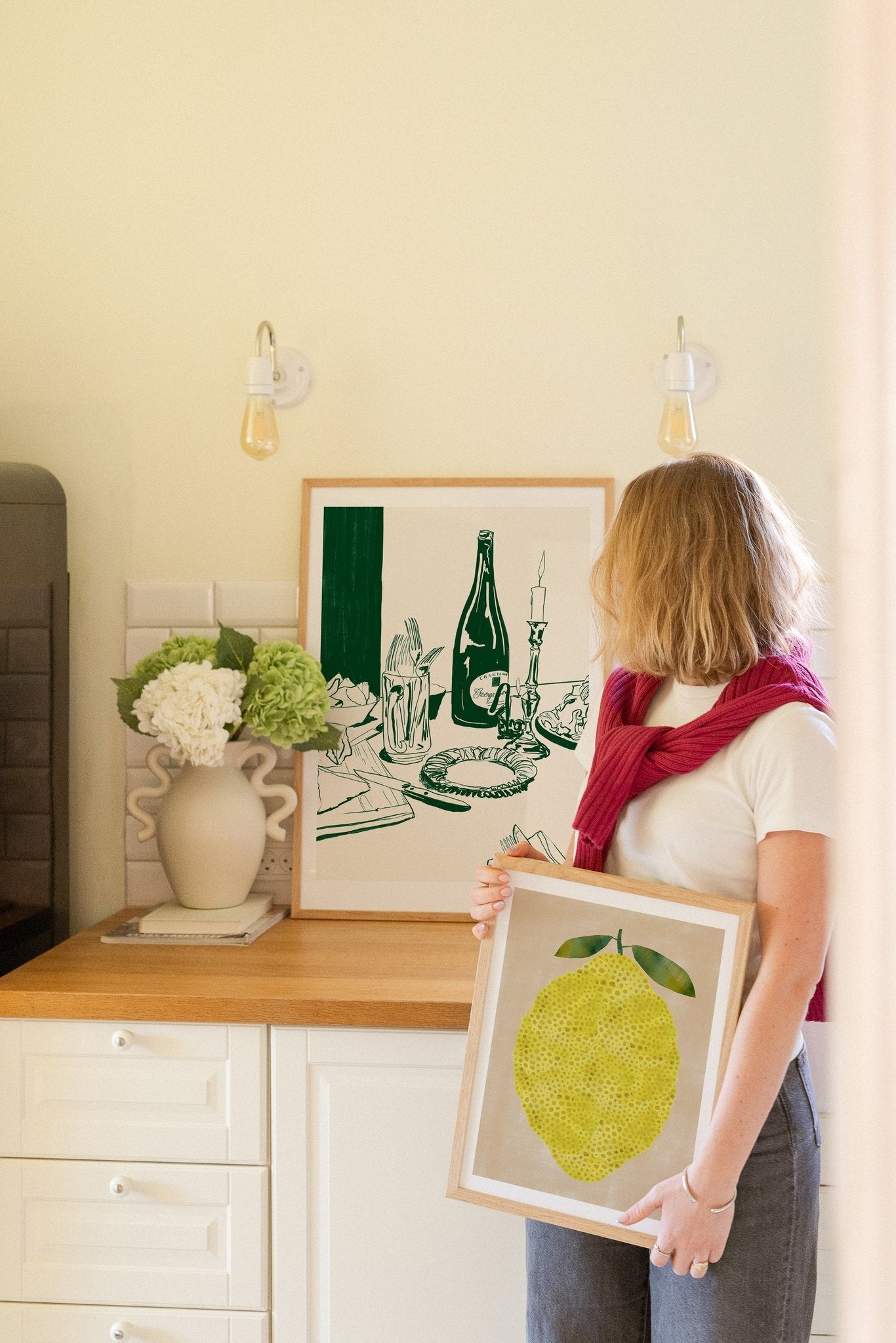 Bright art posters for the kitchen