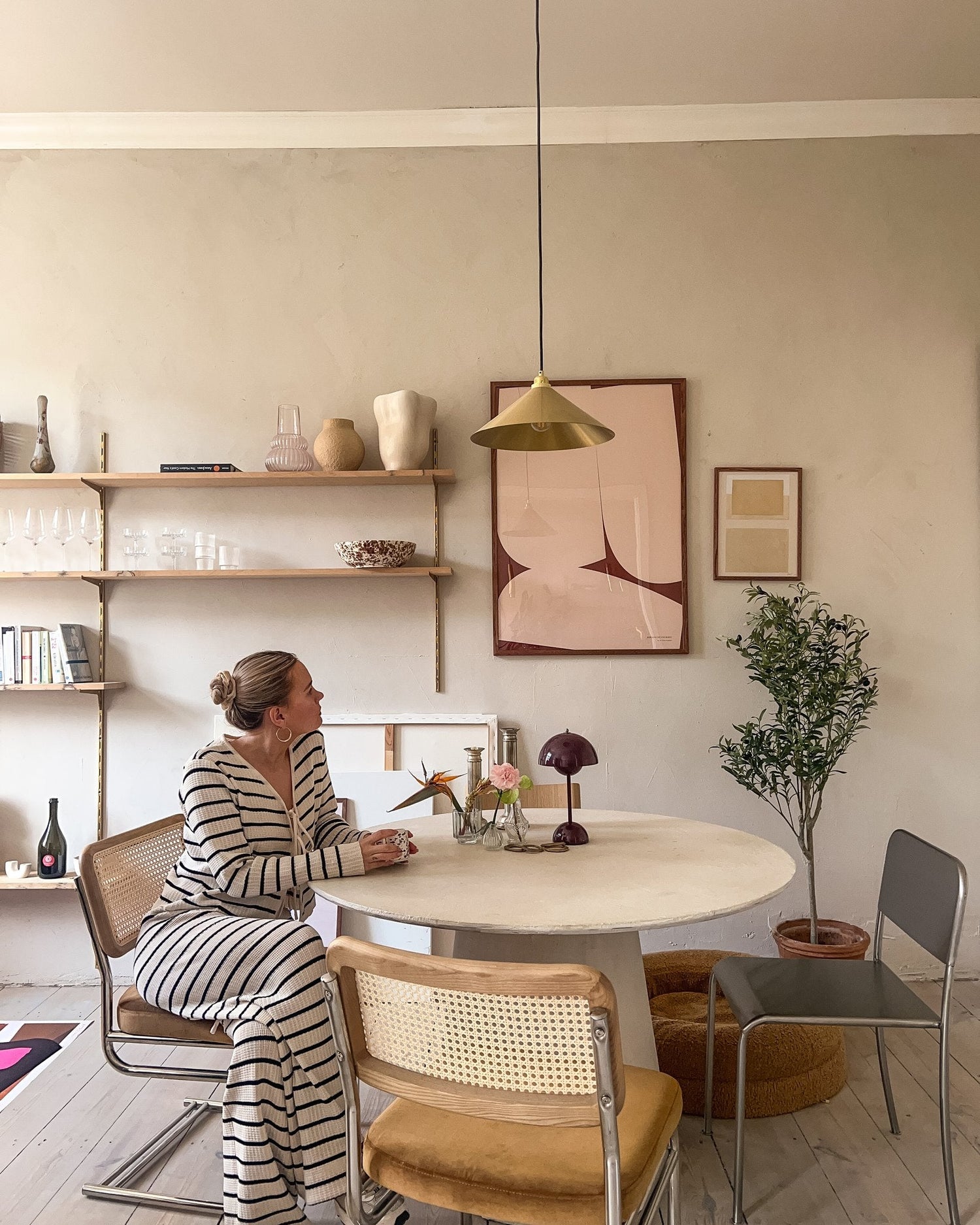 Curated poster wall with a minimalist look