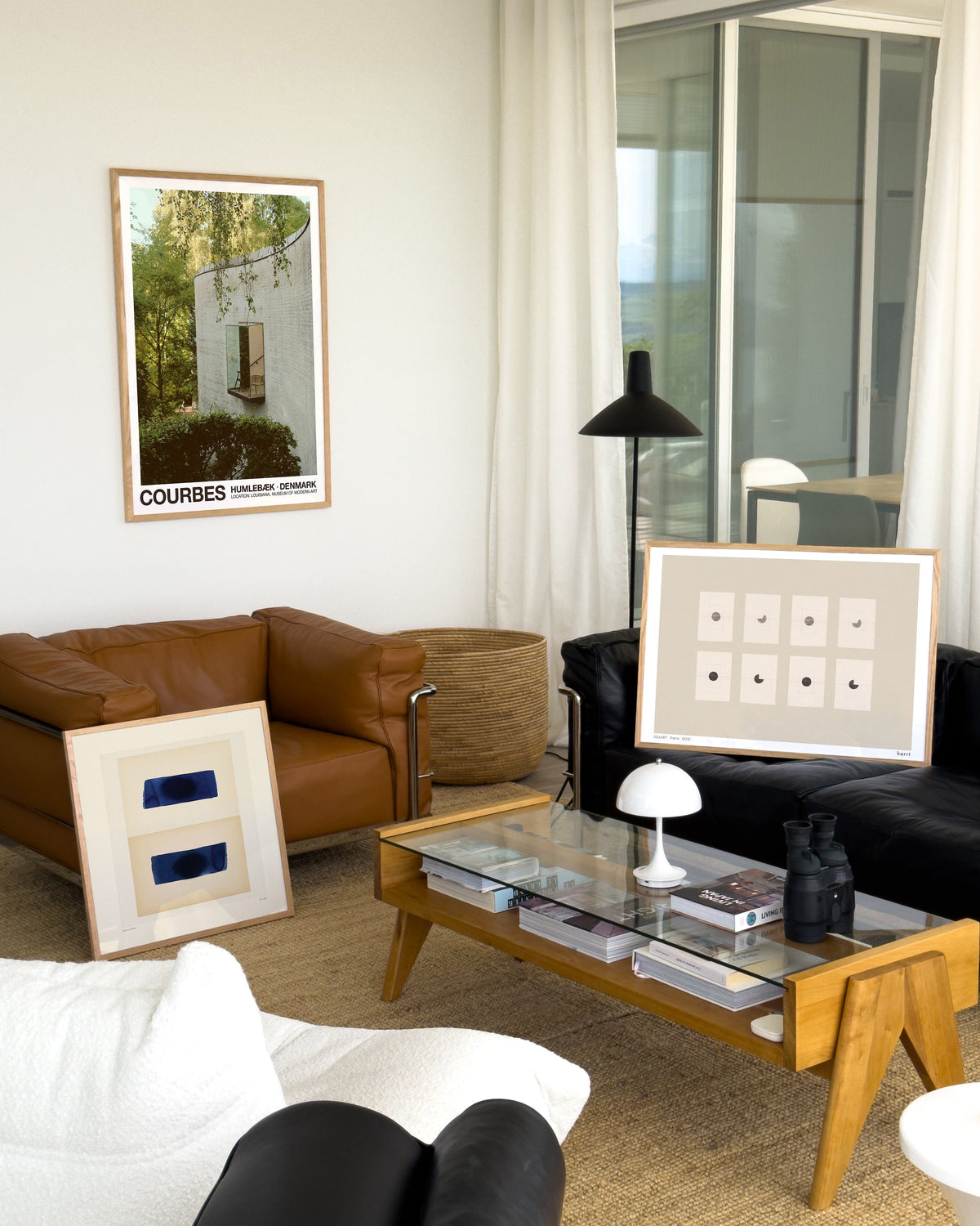 A living room with character